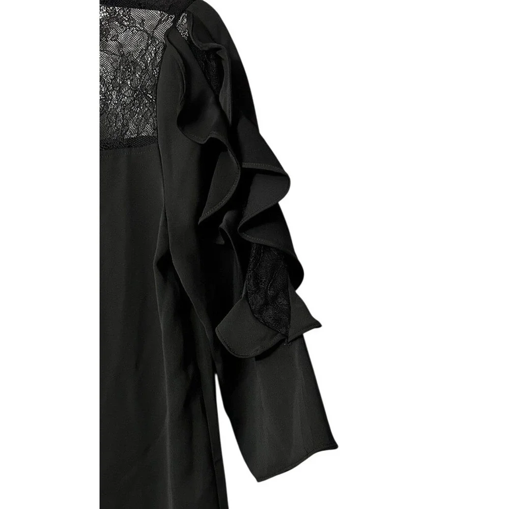 NWT‎ Philosophy Womens Black Short Sleeve Lace Casual Dress Size Small